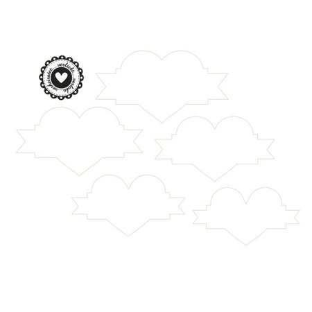 Stempel / Stamp: Holz / Wood Holze mini estampilla + 12 etiquetas en forma de corazón
