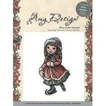 Amy Design - Rubber Stamp - Schaatsend meisje