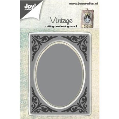 Joy!Crafts und JM Creation Ponsen en embossing sjablonen: vintage frame, ovalen