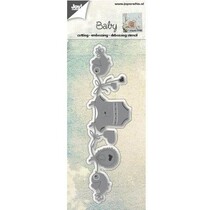 Punching and embossing templates: Baby Clothesline