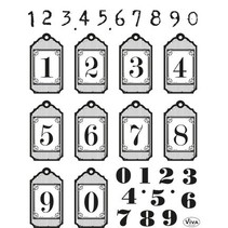 timbre transparent: hangtags avec des numéros