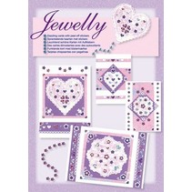 Ny, Bastelset, Jewelly Floral sett, lyse vakre kort med klistremerke