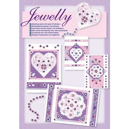 Komplett Sets / Kits Craft Kit, Jewelly Floral set, heldere mooie kaarten met sticker