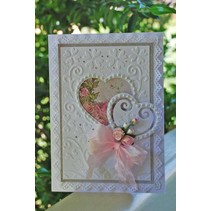 Ponsen en embossing sjabloon: A6 frame met hart