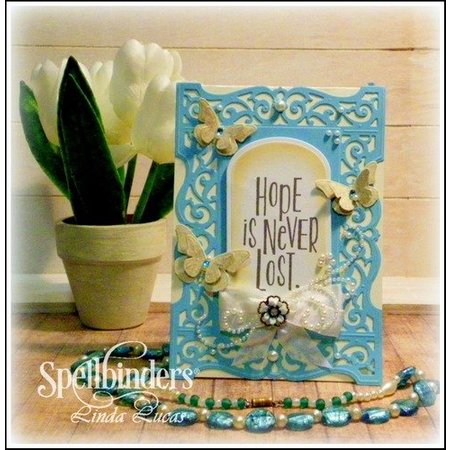 Spellbinders und Rayher Coupe et gaufrage pochoirs, cadre décoratif en filigrane