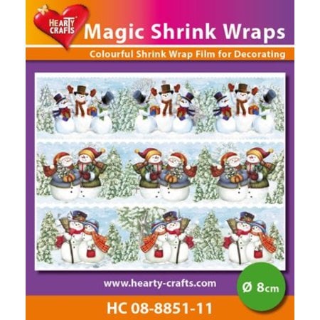 BASTELZUBEHÖR / CRAFT ACCESSORIES Magic shrink films, snowmen (⌀ 6 cm)