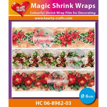 BASTELZUBEHÖR / CRAFT ACCESSORIES Magic shrink films, Christmas (⌀ 6 cm)