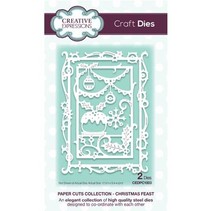 Punching and embossing templates: decorative frame with Christmas themes