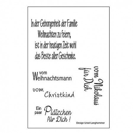 Stempel / Stamp: Transparent timbre transparent: paroles allemandes pour Noël