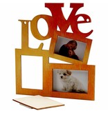 Objekten zum Dekorieren / objects for decorating Collage of 3 wooden frame and the word "LOVE"