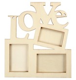 Objekten zum Dekorieren / objects for decorating Collage af 3 træramme og ordet "LOVE"