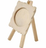 Objekten zum Dekorieren / objects for decorating Frame op een schildersezel, grootte 13,2 x11, 5 cm. houten