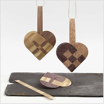 Flechtherzen, taille 14,5x10 cm, 120 g, Nature, 8Sets