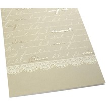 10 double cards with script printed patterns of which 5 with and 5 without glitter