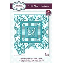 Ponsen en embossing sjabloon: vlinder decoratief frame