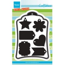 Punching and embossing template: 6 decorative labels + 1 XL Label