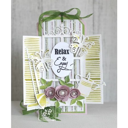 Joy!Crafts und JM Creation Ponsen en embossing sjabloon: Roll up rozen