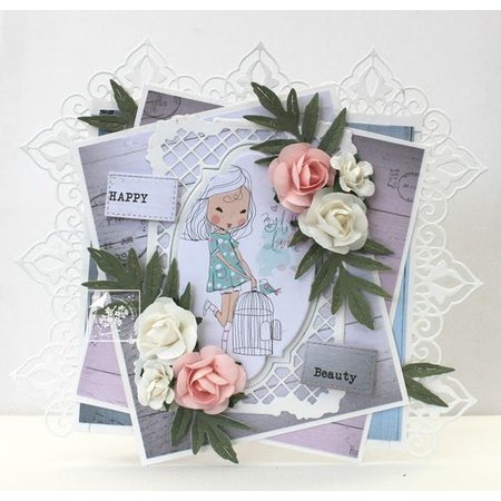 Joy!Crafts und JM Creation Punching and embossing template: Roll up roses