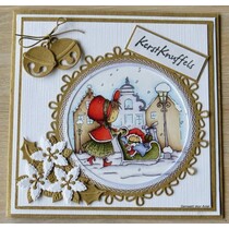 Marianne Design, rotondo, fiori e ricami, CR1248