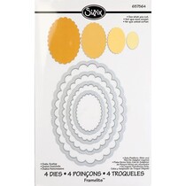 Stamping and embossing folder SET: 4 ovals with waves