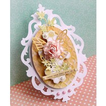 Estampación y la carpeta de grabación en relieve: marco decorativo 4 Oval