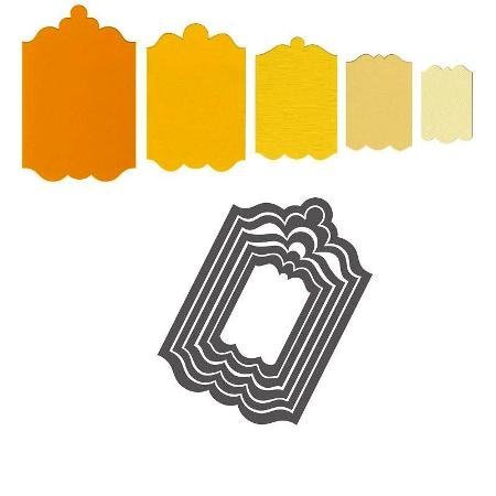 Sizzix Stempelen en embossing folder SET: 5 sierlijst / Labels