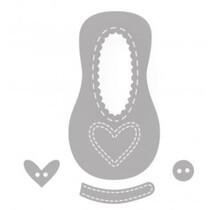 Stempling og prægning mappe SET: Baby Shoe