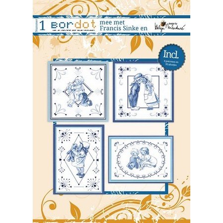 Bücher und CD / Magazines Hobby boek met 12 Borduurpatronen: Delfsblauw