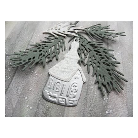 Marianne Design Ponsen en embossing sjabloon: Tiny's boomtak van de pijnboom
