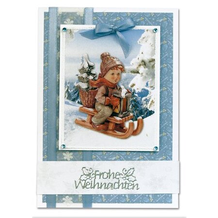 BASTELSETS / CRAFT KITS: Klappkartenset HUMMEL Weihnachten I