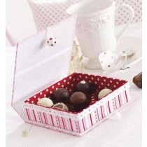 Papel maché, caja con tapa articulada