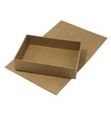 Tante Ema Papier-mache, scharnierend deksel doos, 13x19x4, 5 cm, binnenste gedeelte los