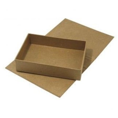 Tante Ema Papier-mache, scharnierend deksel doos, 13x19x4, 5 cm, binnenste gedeelte los