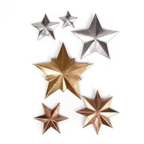 Punching and embossing template: 3 Dimensional STARS