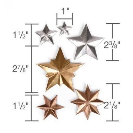 Sizzix Stansning og prægning skabelon: 3 Dimensional STARS