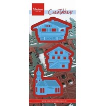 Ponsen en embossing sjabloon: Oostenrijks dorp