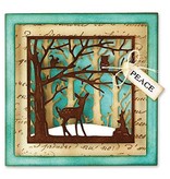 Marianne Design Troquelado y estampado en relieve plantilla: Escena del bosque 3D