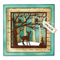 Ponsen en embossing sjabloon: 3D Forest Scene