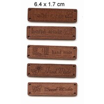 labels met tekst - Handmade -, afmeting 6.4 x 1.7 cm