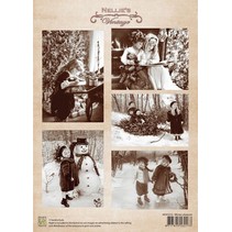 folha A4 de Natal prazer do inverno do vintage