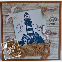 Transparante stempel op en op zee