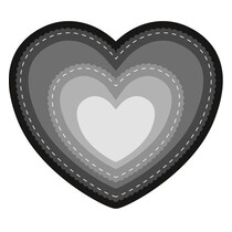 Ponsen en embossing sjabloon: Basic Heart