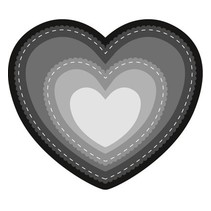 Ponsen en embossing sjabloon: Basic Heart