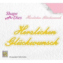 Punching and embossing template: Congratulations