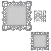 Punching and embossing template: decorative frame rectangle