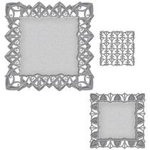 Punching and embossing template: decorative frame rectangle