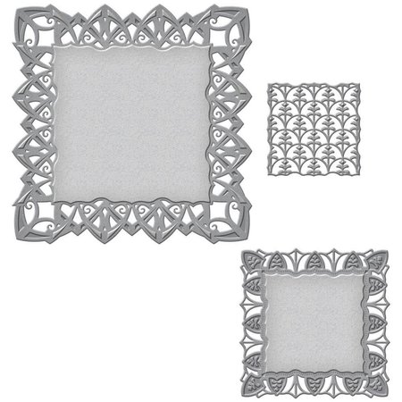 Spellbinders und Rayher Ponsen en embossing sjabloon: decoratief frame rechthoek