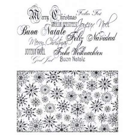 Stempel / Stamp: Transparent selos transparentes: Fundo do Natal, fonte e Schneeflocken