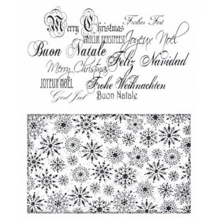 Stempel / Stamp: Transparent Transparente Stempel: Weihnachtshintergrund, Schrift und Schneeflöcken