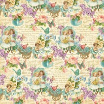 NUOVO: Grande carta Designer, "sentimenti dolci", 1 foglio 30,5 x 30,5cm